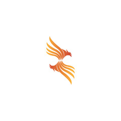 Eagle logo with fire icon  Phoenix logo template  Fire-bird  Eagle logo