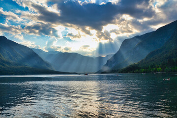 lake and mountains