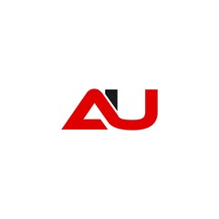 AU initial Creative connected elegant. letter logo design template