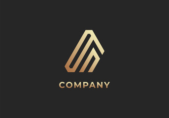 Initial Letter A Modern Line  Logo, Initial Letter Logo For Company Name, Alphabet Logo Template Ready For Use, Modern Initial Logo
