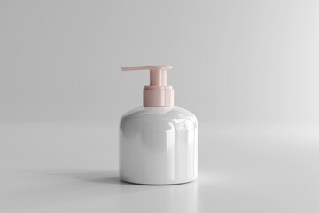 Isolated Cosmetic Pump Bottle Mockup 3D Rendering