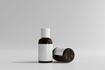 Isolated Cosmetic Bottle 3D Rendering