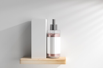 Isolated Cosmetic Cream Bottle with Box 3D Rendering