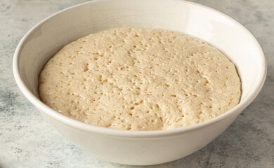 preparation of sourdough, preparation of of bread. Home cooking