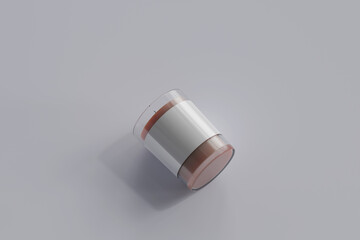 Isolated Clear Glass Votive Candle 3D Rendering