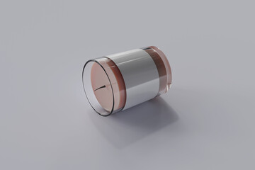 Isolated Clear Glass Votive Candle 3D Rendering