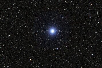 Vega, the brightest star in the Lyra constellation, 25 light years from Earth. Backgrounds night...