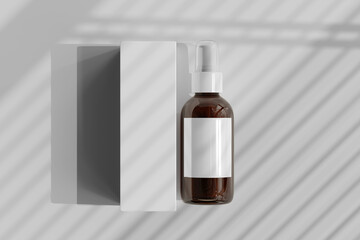 Fototapeta premium Isolated Amber Glass Cosmetic Spray Bottle 3D Rendering
