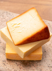 Cheese collection, cheeses from United Kingdom, scottish matured farmcheese and mild cheddar cheese