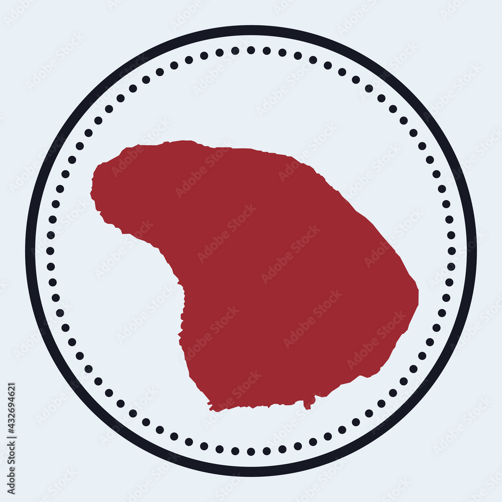 Poster lanai round stamp. round logo with island map and title. stylish minimal lanai badge with map. vecto