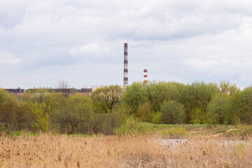 Fototapeta na wymiar power station in the field