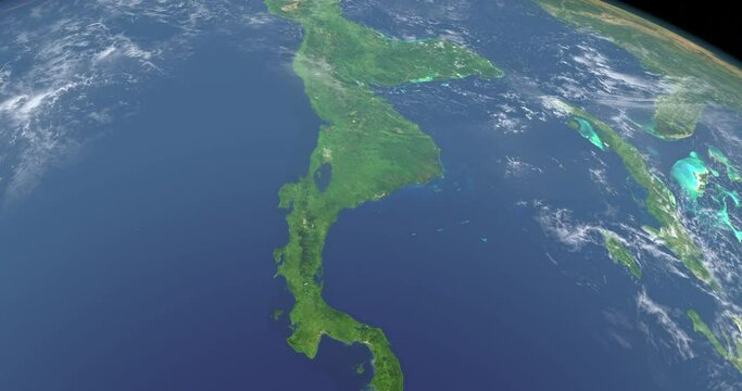 Panama Canal in planet earth, aerial view from outer space