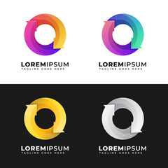 abstract circle loop modern logo template 