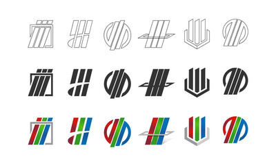 colorful line collection of various styles