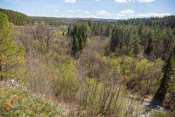 Mountains, forests, rivers of the southern Urals.