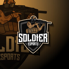 Soldier esport mascot logo illustration © bewalrus