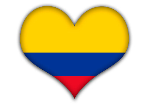 Corazón con la bandera de Colombia.