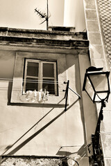 Old facade in the street of Lisbon
