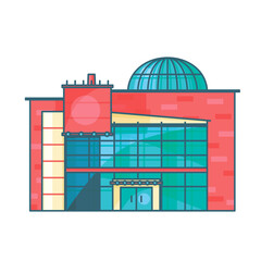 Building of GYM, museum, cinema or planetarium. Building gym planetarium on white background. Isolated flat vector illustration. Vector isolated symbol illustration.