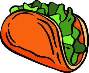 Illustrator Design Graphics of Tacos Mexican. . Vector illustration