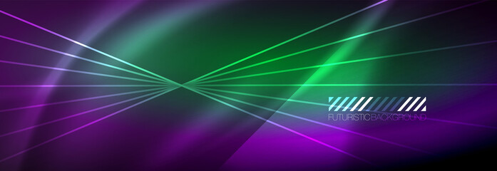 Neon dynamic beams vector abstract wallpaper background. Wallpaper background, design templates for business or technology presentations, internet posters or web brochure covers