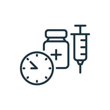 recommend clip art: Time to Vaccinate line icon. Syringe with Vaccine, Clock. Vaccine for Influenza, Coronavirus. Syringe, Bottle of Vaccine icon. Vaccination against Coronavirus. Editable Stroke. Vector illustration