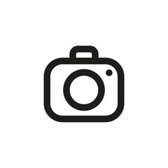 Photo camera icon in line design style.