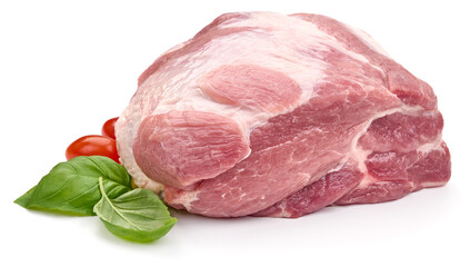 Fresh pork meat, isolated on a white background. High resolution image