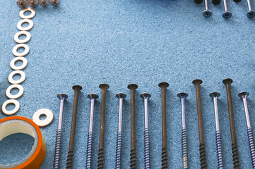 Men's work. The repair tools are on the table. The concept of housework, workshop.