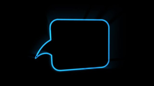 Animated white outlined speech bubble, chat balloon icon. Pictogram, comic book, anime. Useful for web site, banner, greeting cards, apps and social media posts. Chroma key, black screen background.