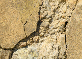 texture of old broken concrete wall