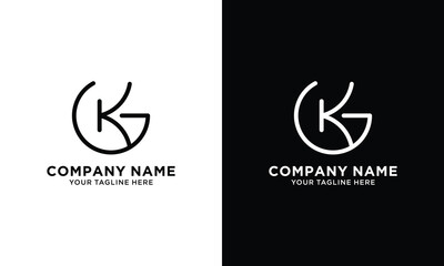 creative simple initial letters KG logo monogram style