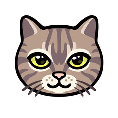 Cartoon tabby cat face