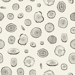 Tree rings seamless vector pattern