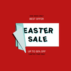 Easter Sale banner. Sale offer price sign. Brush vector banner. Discount text. Vector