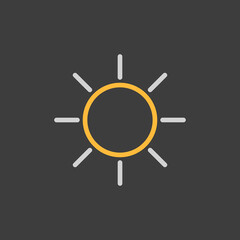 Sun vector icon. Symbol of the good weather