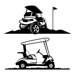 golf cart logo icon design vector