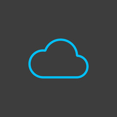 Cloud vector isolated flat icon on dark background