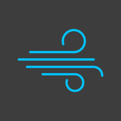 High wind vector flat icon on dark background