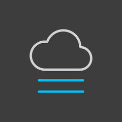 Fog and cloud vector flat icon on dark background