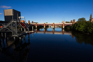 The working river Clyde, on a sunny spring morning 