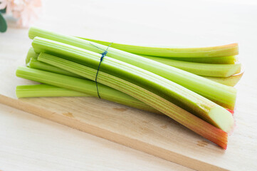 収獲したルバーブ