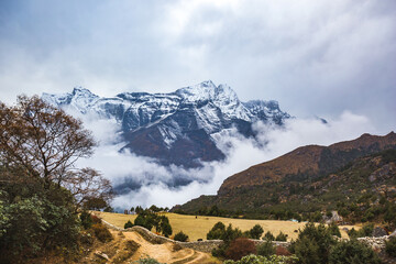 Mount Kongde-Ri in Himalayas mountains, Nepal