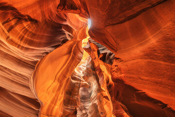 antelope canyon arizona page state. colorful abstract sandstone wall in famous canyon antelope near...