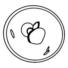 Doodle contour asian food sushi and roll with salmon, tuna, egg isolate on white background. Line digital art. Print for menu, restaurant, sticker, postcard, textiles, tattoo, stationery, packaging 