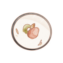 Watercolor sushi and rolls with salmon asian food. Textured digital art. Print for menu, restaurant, sticker, postcard, textiles, tattoo, stationery, packaging brand