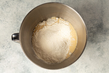 preparation of dough, preparation of bread. Home cooking