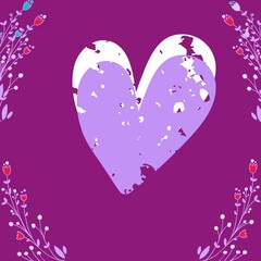 Purple Colorful hearts abstract design pattern