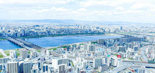 Fototapeta premium Osaka city Skyview 