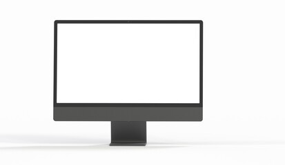 Computer display with blank white screen 3d